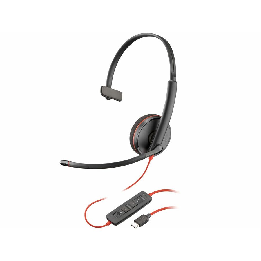 Poly Blackwire 3210 Monaural USB-C Headset +USB-C/A Adapter (Bulk)