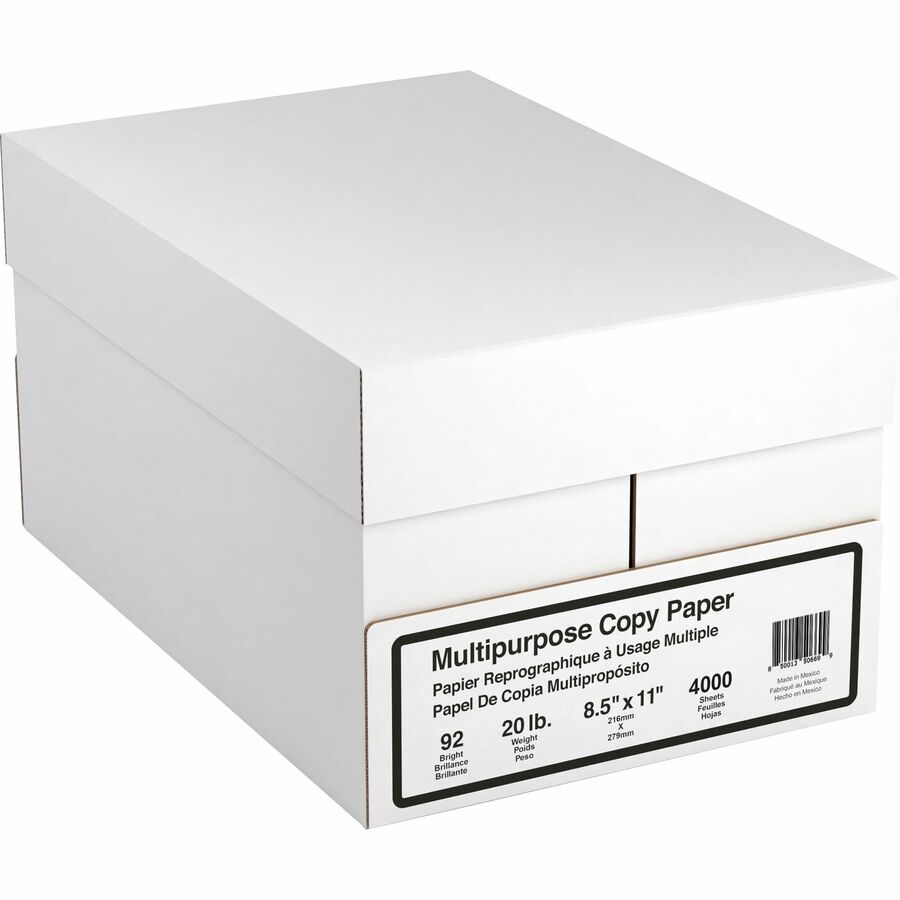 Basics Multipurpose Copy Printer Paper, 8.5 x 11, 20 lb, 8 Reams,  4000 Sheets, 92 Bright, White