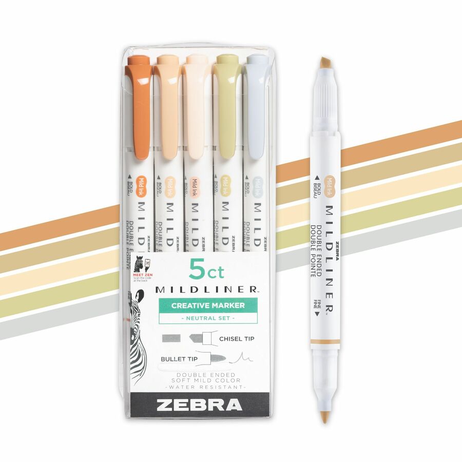 Zebra Mildliner Double-Ended Creative Highlighter Set - Neutral 5-Pack