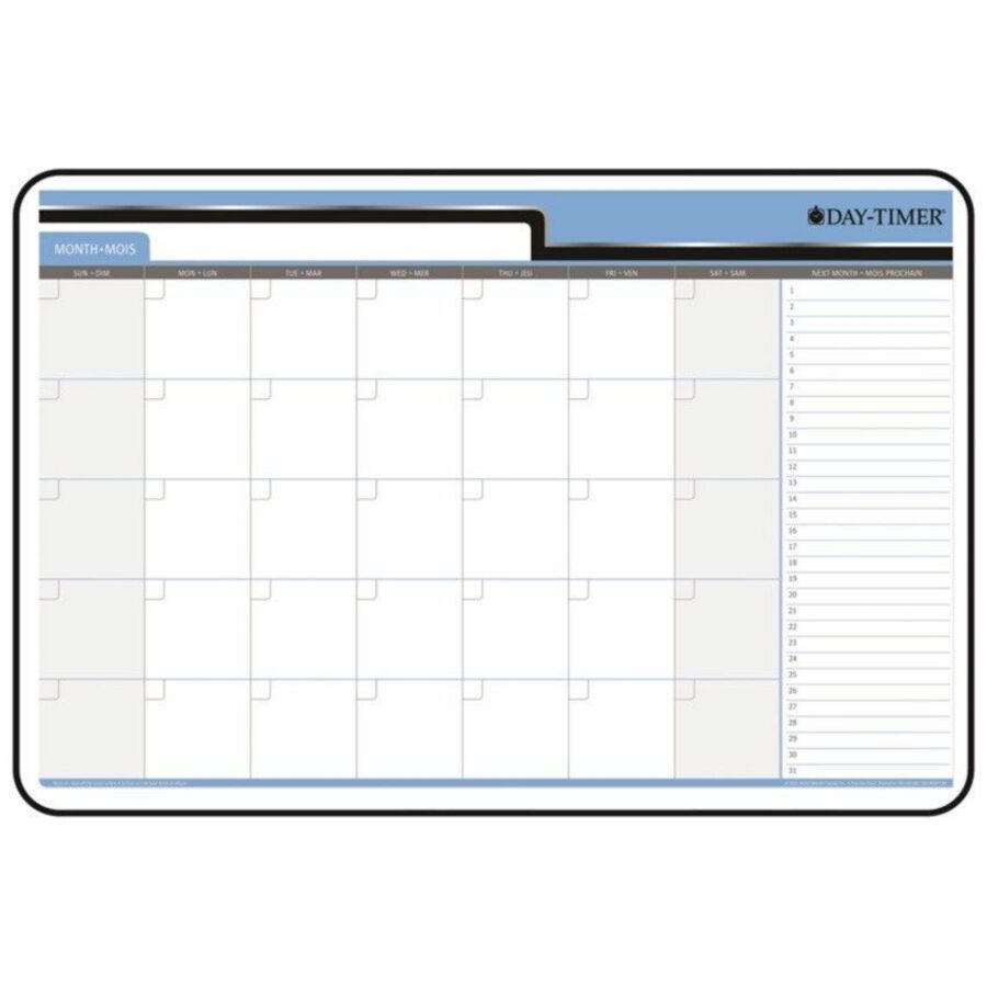 Day-Timer Standard Black Vinyl Frame Board, 30 Day, 24" x 36"