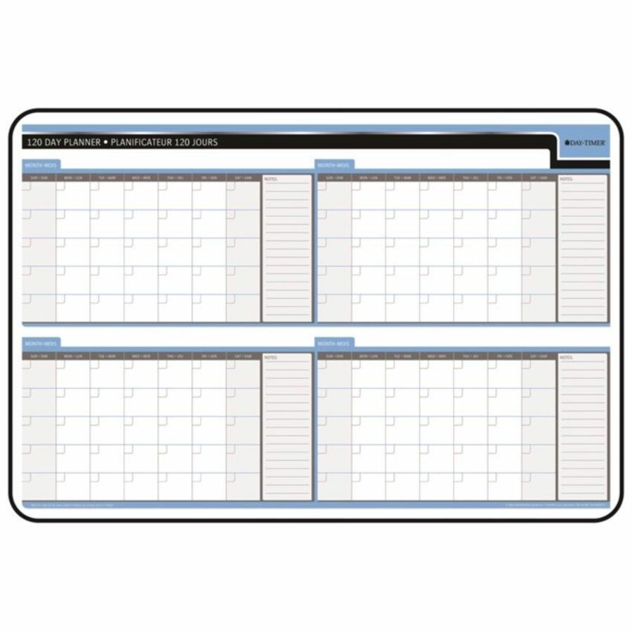 Day-Timer Standard Black Vinyl Frame Board, 120 Day, 24" x 36"