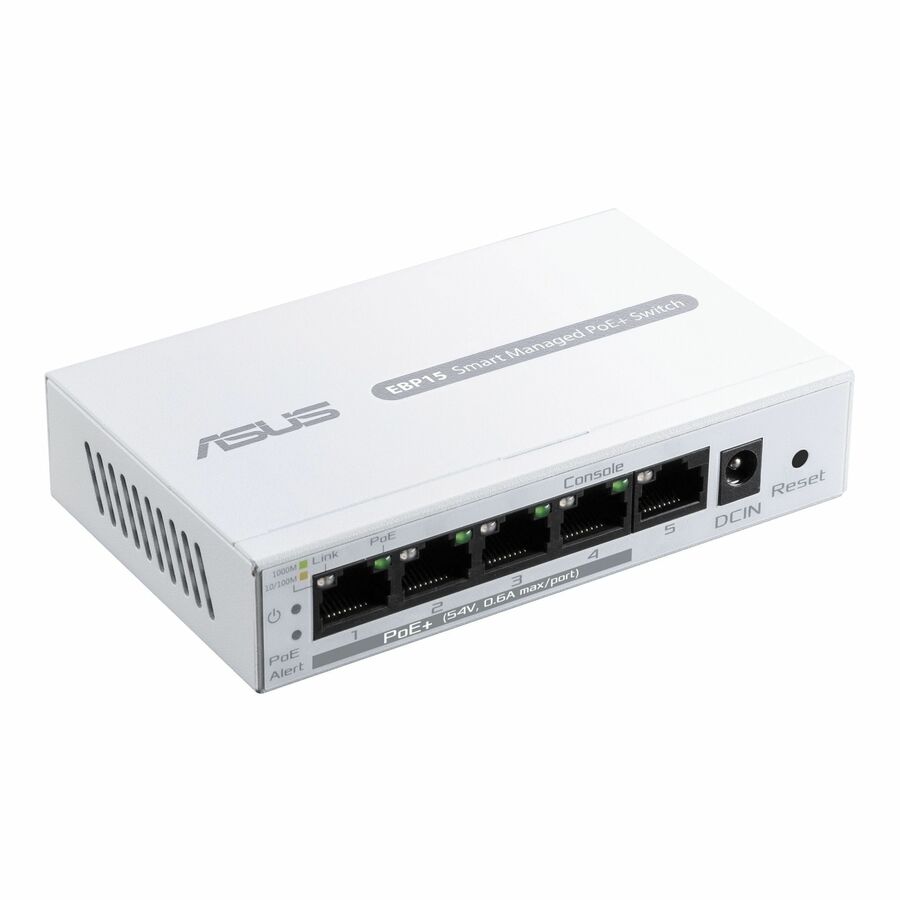 Commutateur Ethernet ExpertWiFi EBP15 5 Ports G&eacute;rable - Gigabit Ethernet - 10/100/1000Base-T - Blanc Asus