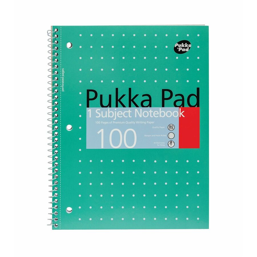 Cahier spirale m&eacute;tallique à 1 sujet Pukka Pads