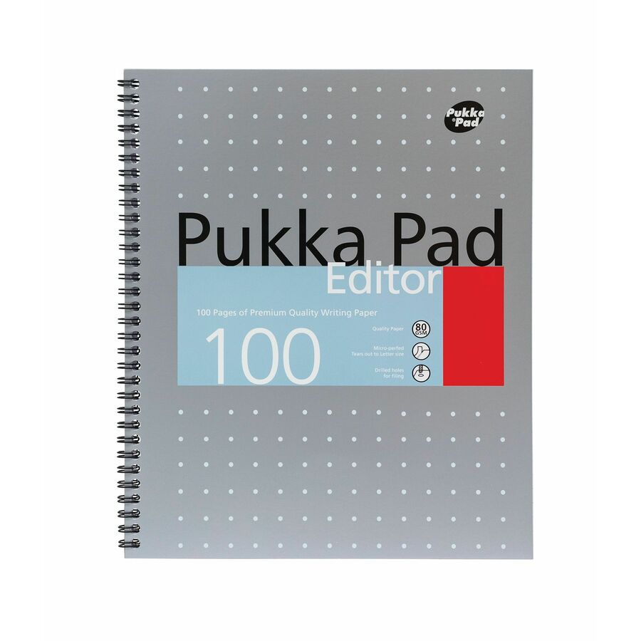 Pukka Pads Editor Notepad Letter Size, Silver