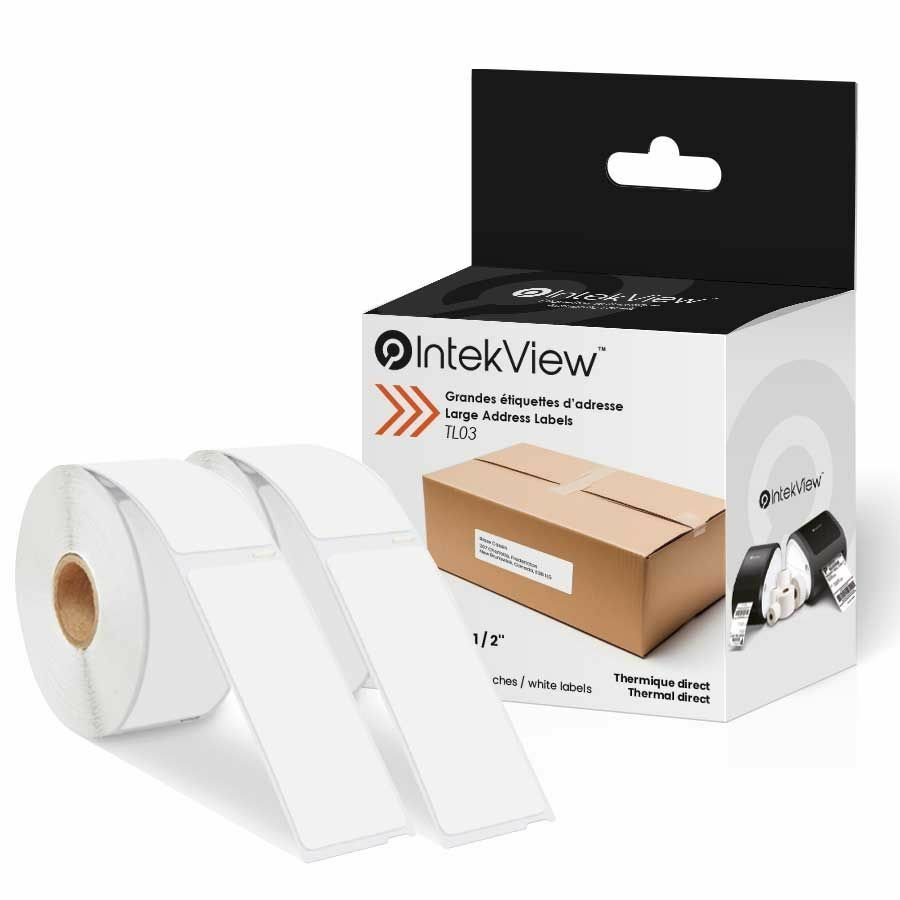 IntekView Large Address Labels - 1 4 / 10" x 3 1 / 2" (2 x 260)