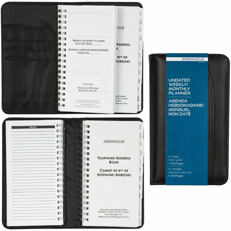 Merangue Undated Weekly/Monthly Planner, 3-¼ X 6-¼"