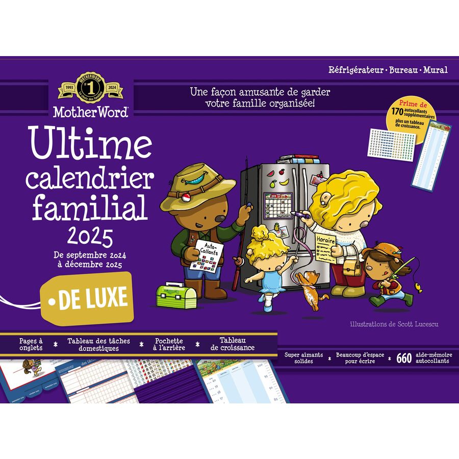 Calendrier familial de frigo MotherWord&reg; (2024-2025) - Mead