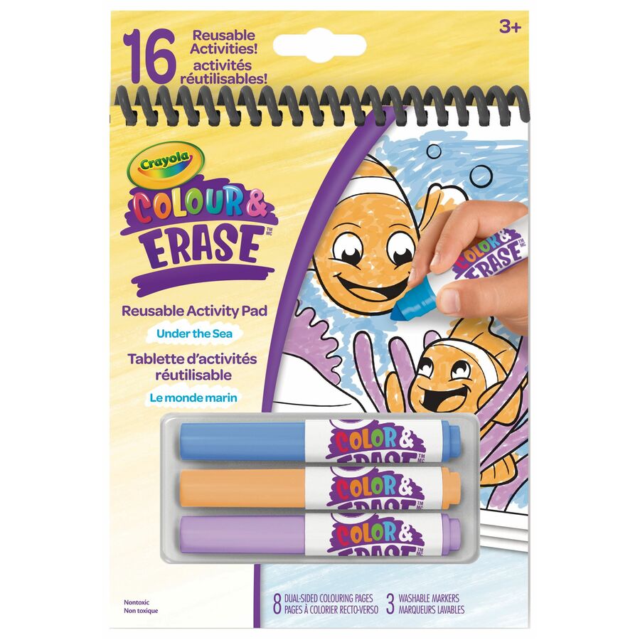 Crayola Colour & Erase Reusable Activity Pad, Under The Sea