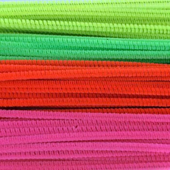 DBLG Import 4mm x 12" Assorted Neon Color Chenilles