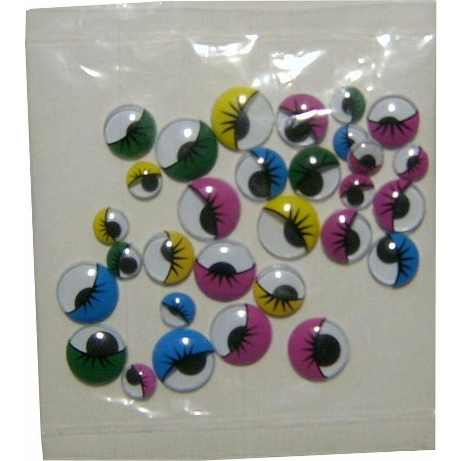 DBLG Import Wiggly Eyes with Eyelashes Assorted Colours and Sizes
