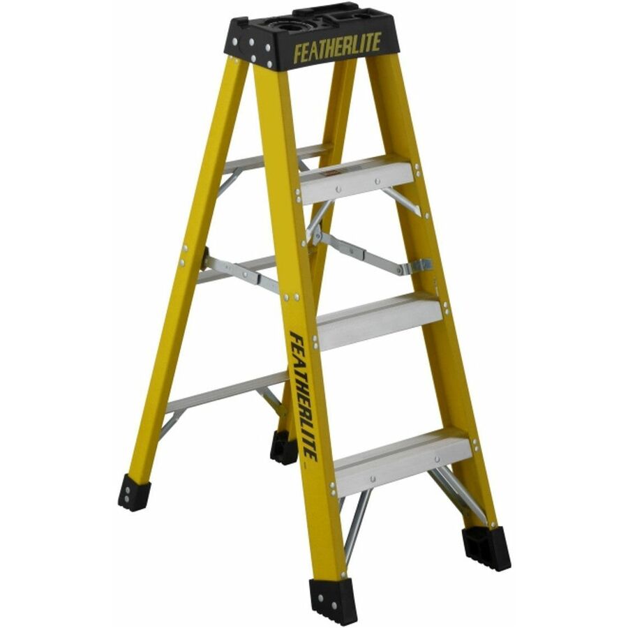 Featherlite 6904 4' Extra-Heavy Duty Fiberglass Stepladder