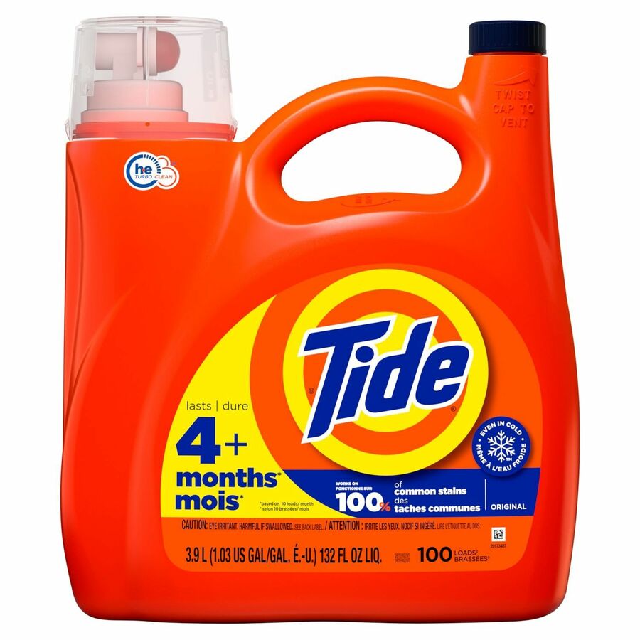 Tide High Efficiency (HE) Liquid Laundry Detergent, Original, 3.9L (100