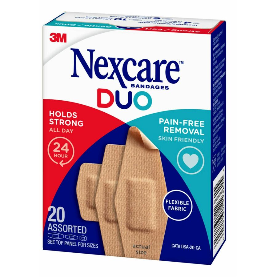 Nexcare Duo Bandages DSA-20-CA, Assorted Sizes, 20/pack