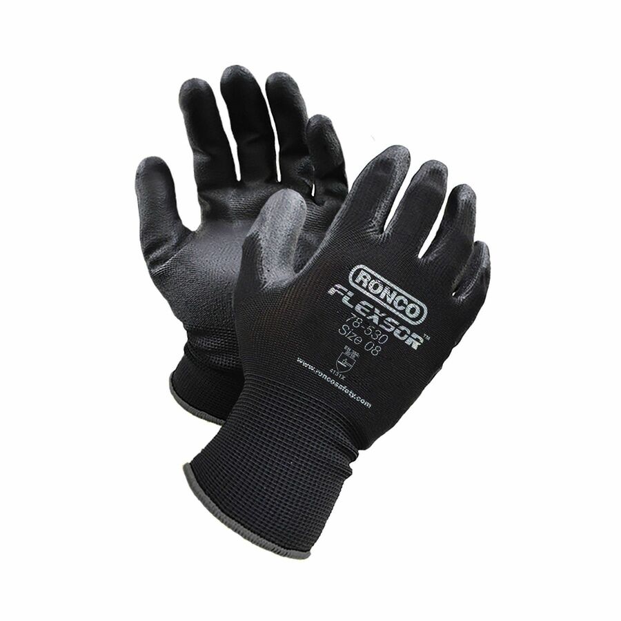 FLEXSOR Polyurethane (PU) Palm Coated Polyester Gloves