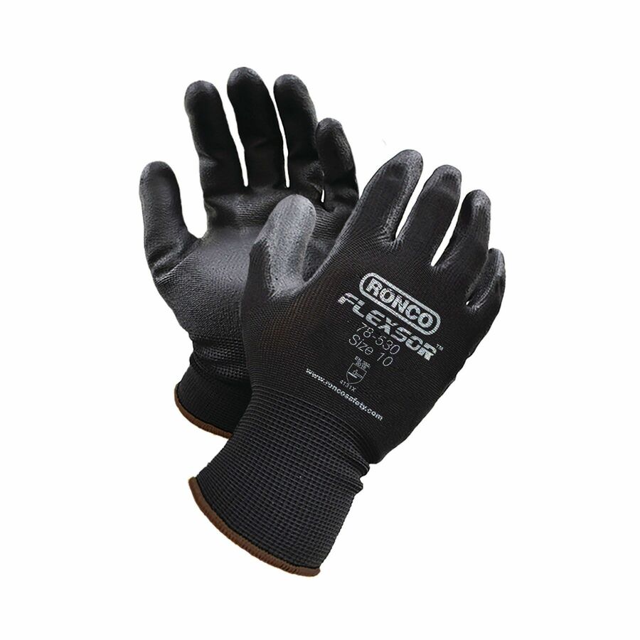 FLEXSOR Polyurethane (PU) Palm Coated Polyester Gloves