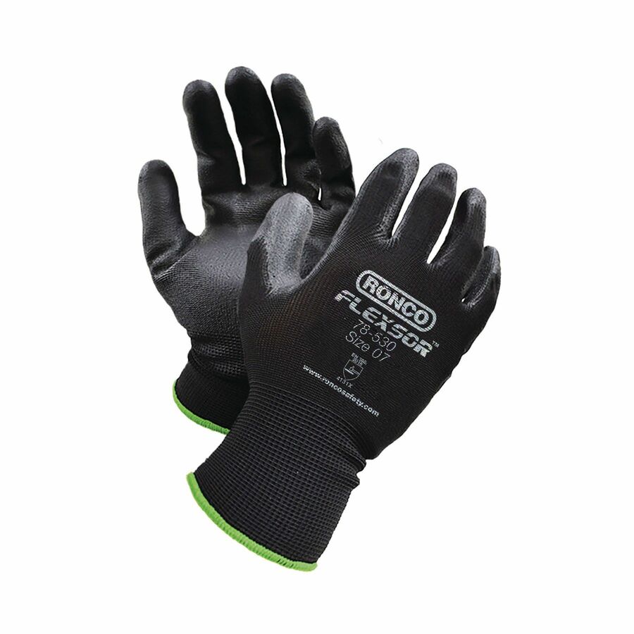 FLEXSOR Polyurethane (PU) Palm Coated Polyester Gloves