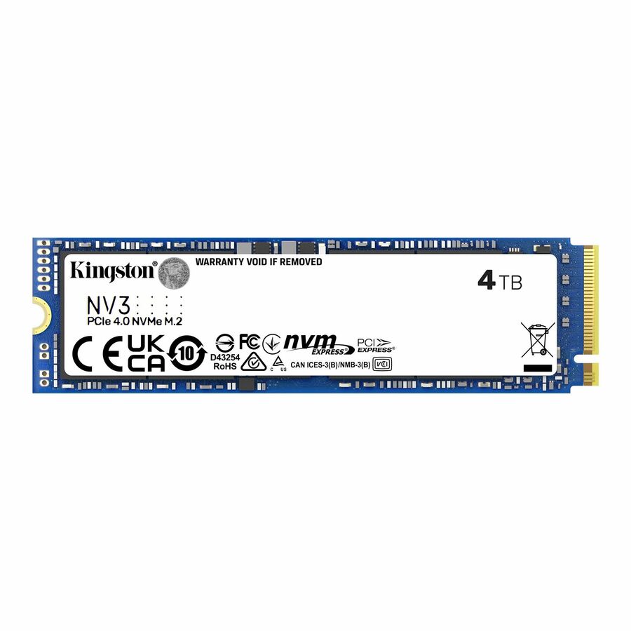 Kingston NV3 4 TB Solid State Drive - M.2 2280 Internal - PCI Express NVMe (PCI Express NVMe 4.0 x4)