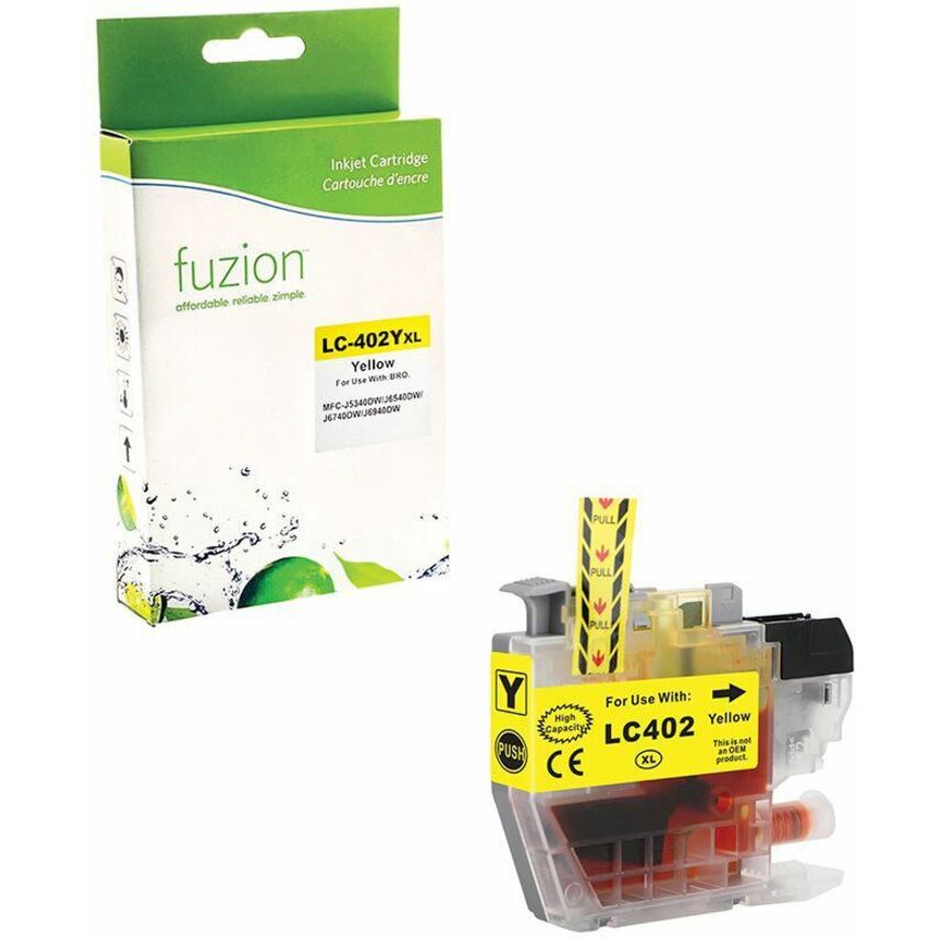 fuzion High Yield Inkjet Ink Cartridge - Alternative for Brother LC402XLM - Yellow - 1 Each