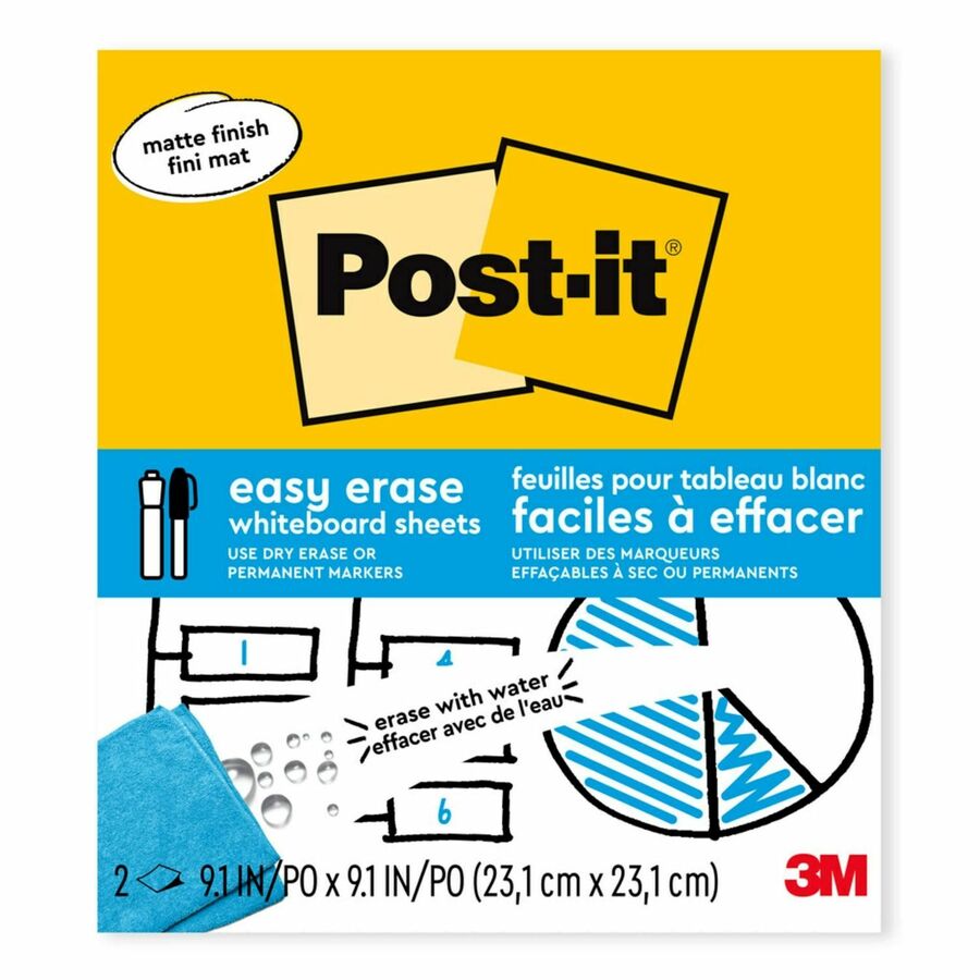 Post-it&reg; - Tableau effa&ccedil;able à sec Easy Erase EE-SH-2PK-RET