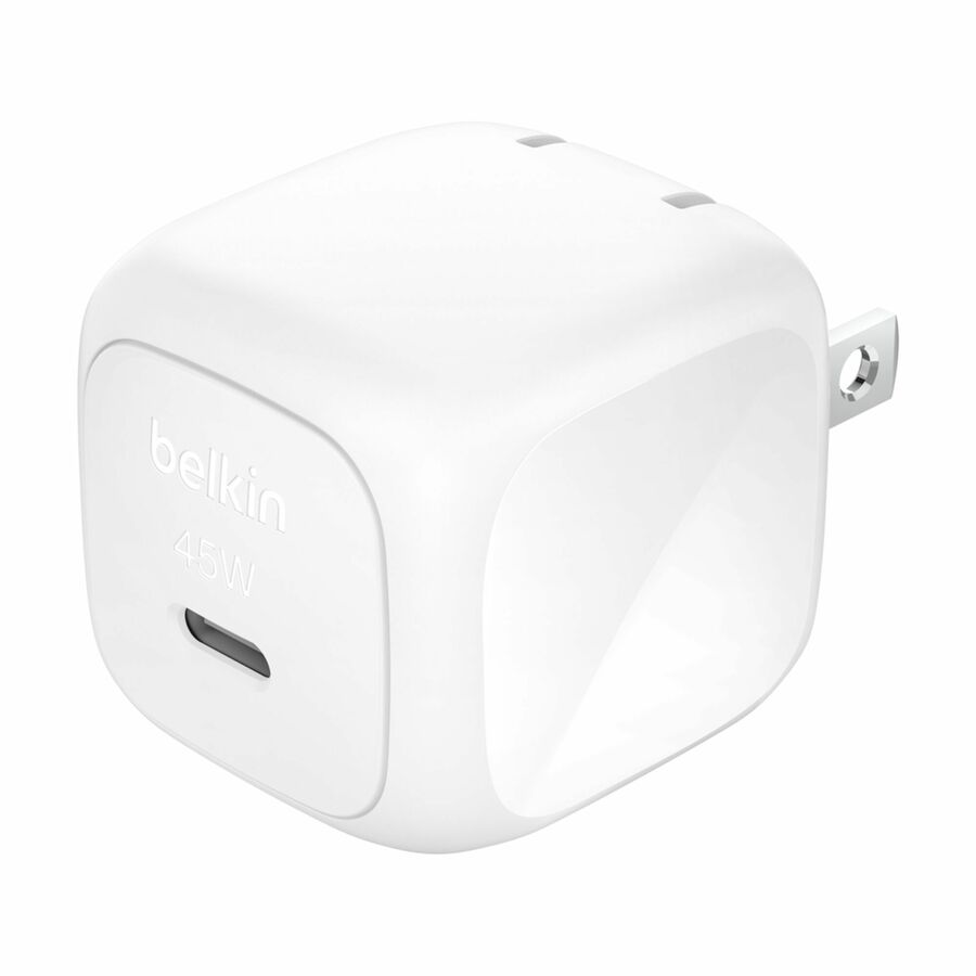 Belkin 45W Portable USB-C Wall Charger - 1xUSB-C (45W) - Fast Charge - Power Adapter - White