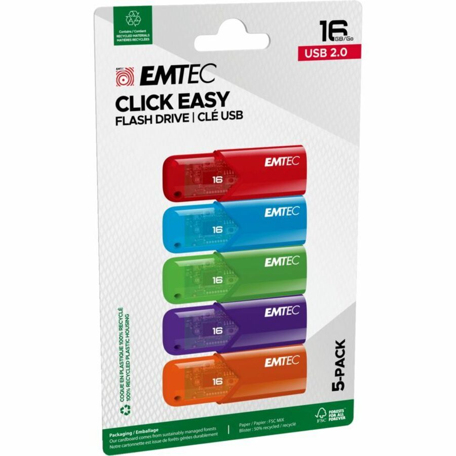 EMTEC Click Easy 16 GB USB 2.0 Flash Drive