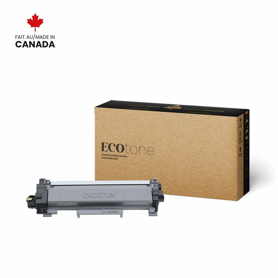 Ecotone Cartouche de Toner - Remanufactur&eacute;e pour Brother TN830XL - Noir