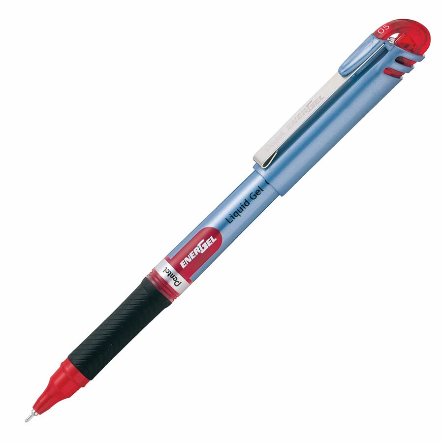 Pentel EnerGel Liquid Gel Pen, (0.5mm) Needle Tip, Red Ink
