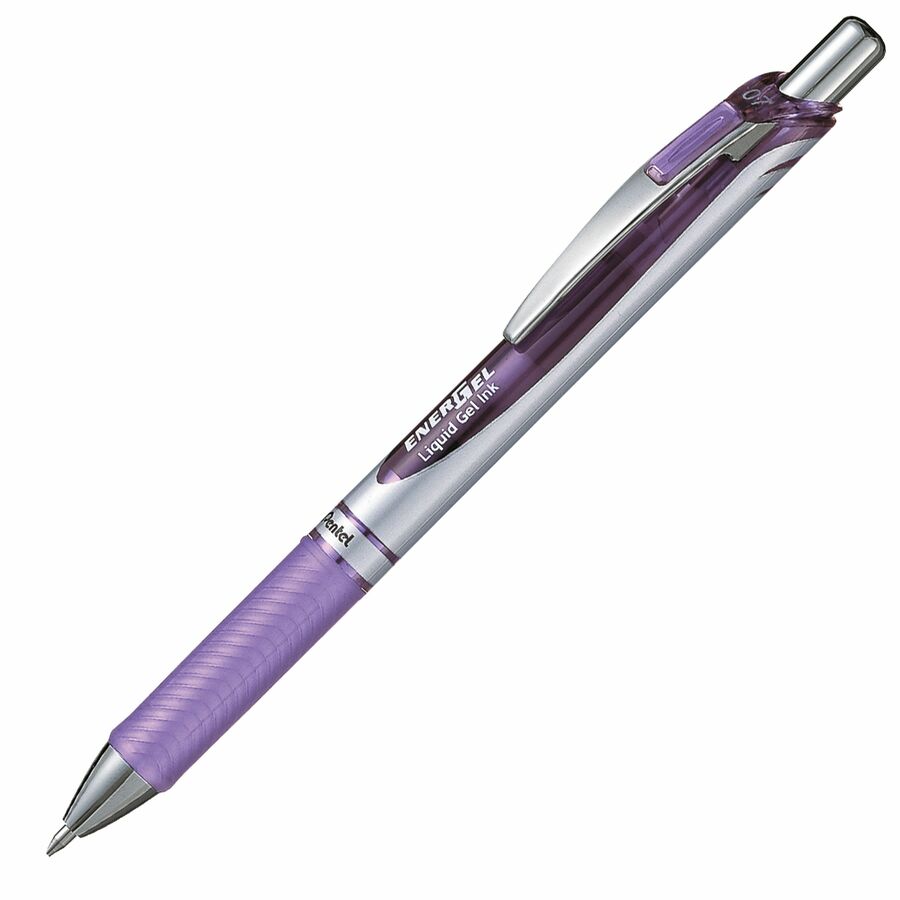Pentel EnerGel Retractable Gel Roller, (0.7mm) Metal Tip, Lilac Ink