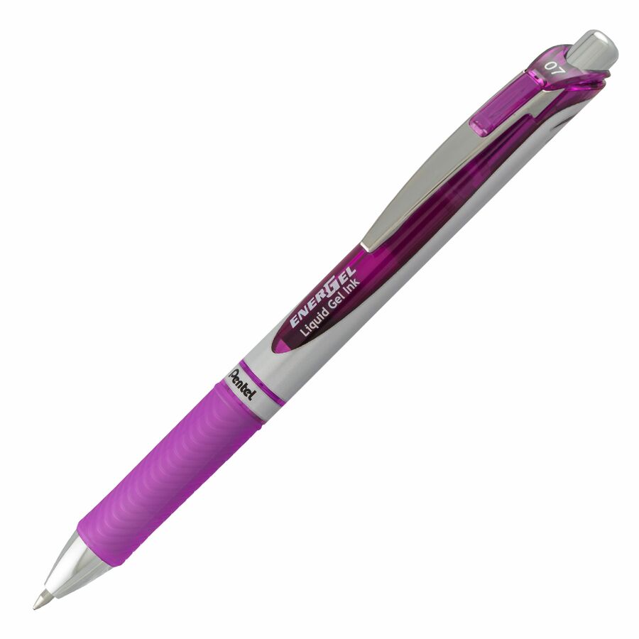 Pentel EnerGel Retractable Gel Roller, (0.7mm) Metal Tip, Violet Ink