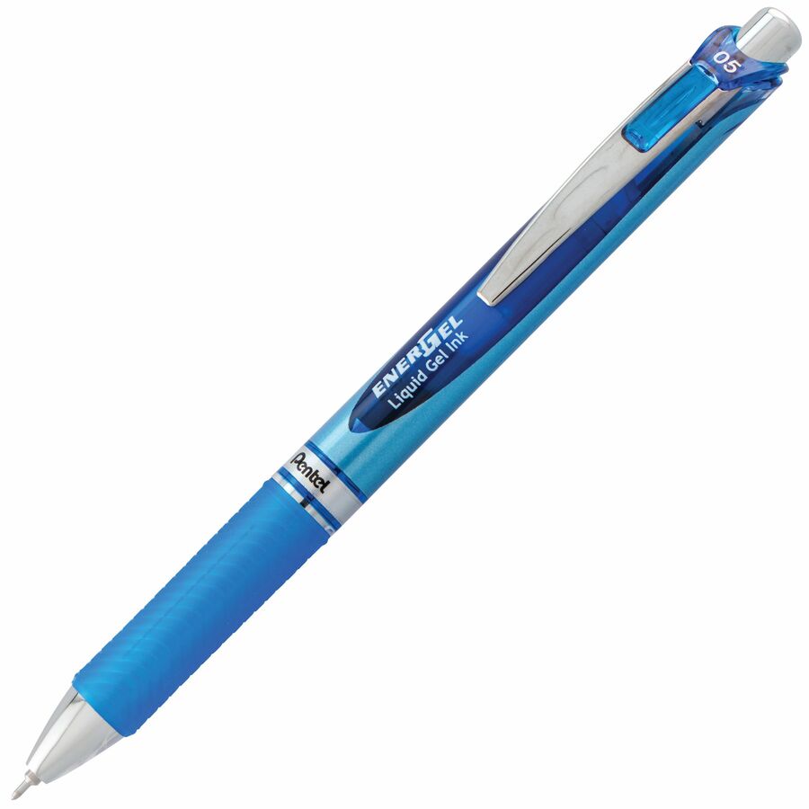 Pentel EnerGel Retractable Liquid Gel Pen, (0.5mm) Needle Tip, Blue Ink