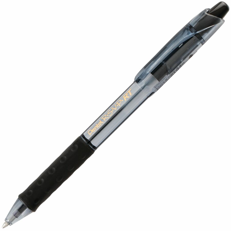 Pentel R.S.V.P. RT Colours Retractable Ballpoint Pen, (1.0mm), Black Barrel, Black Ink