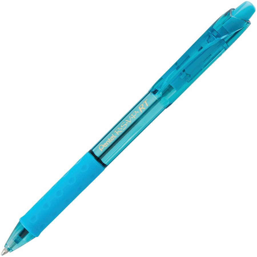 Pentel R.S.V.P. RT Colours Retractable Ballpoint Pen, (1.0mm), Sky Blue Barrel, Sky Blue Ink