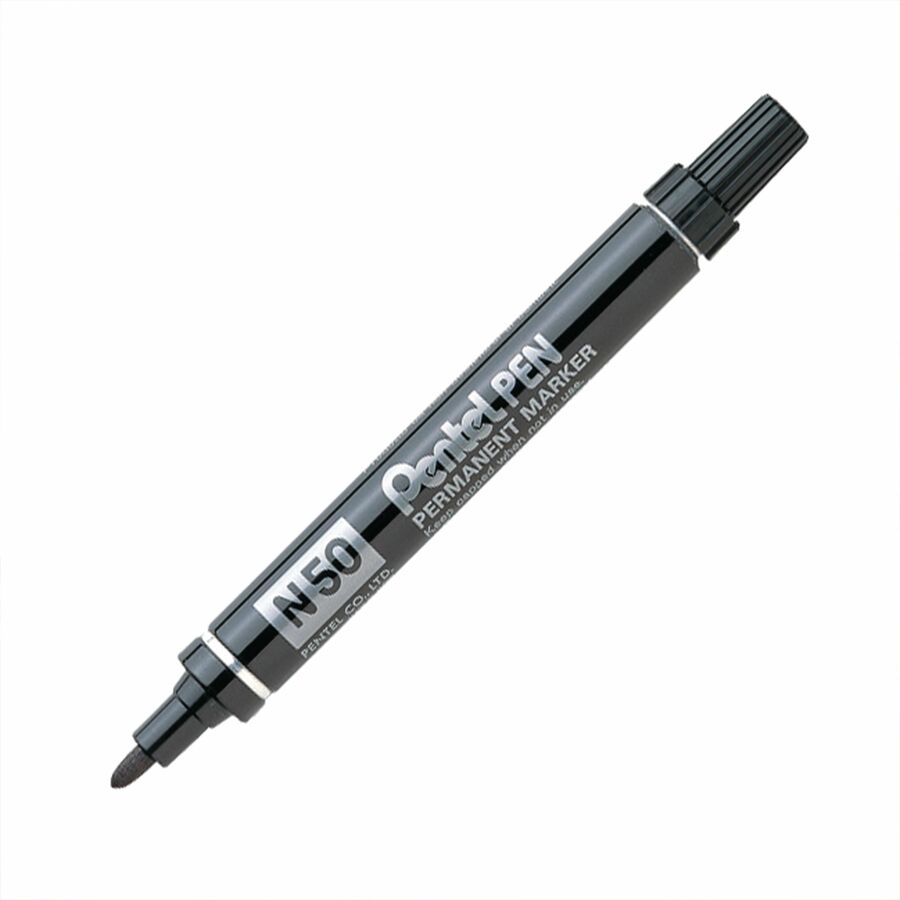 Pentel Pen Permanent Marker, Bullet Tip, Black Ink