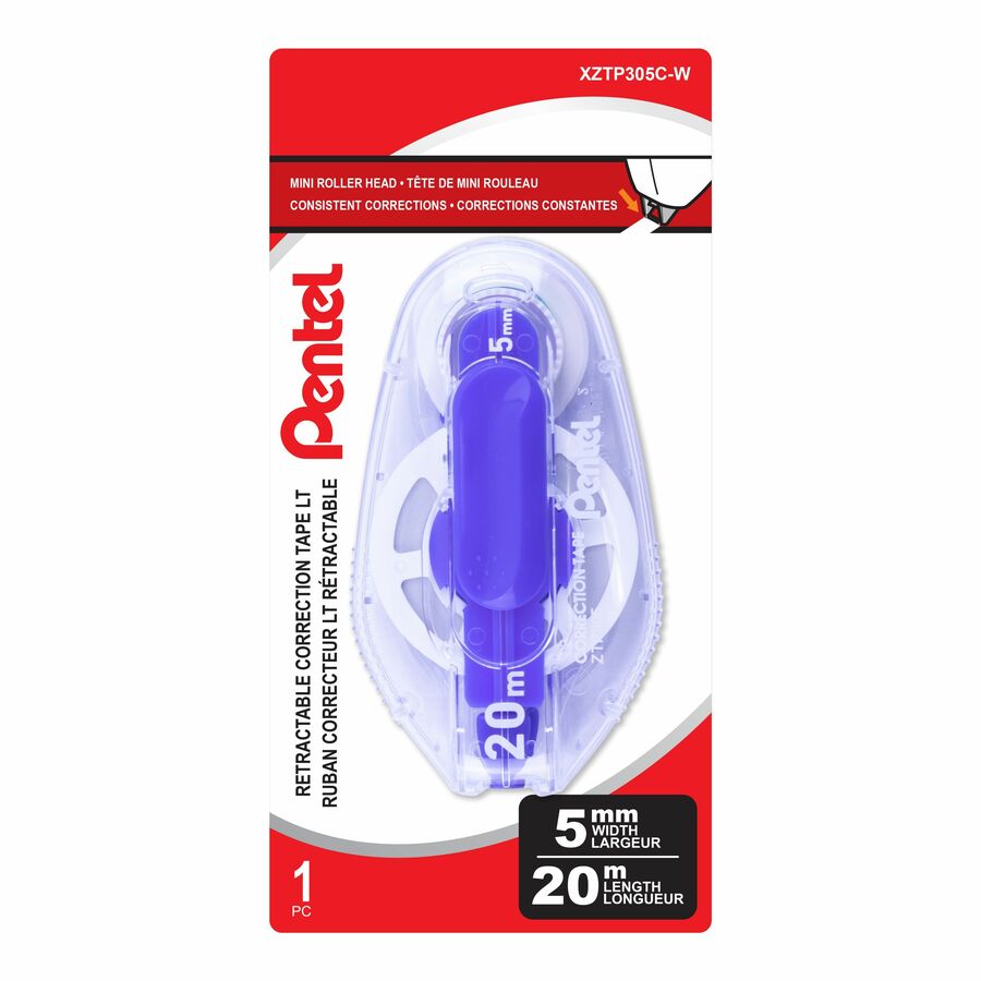 Pentel Retractable Correction Tape 5mm x 20M, 1PC Pack