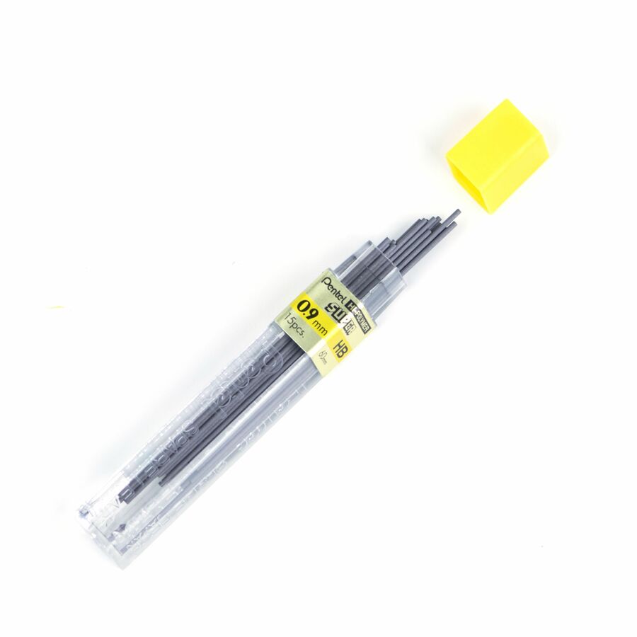 Pentel Super Hi-Polymer Lead Refills for Mechanical Pencils, 15 Leads Per Tube, HB Grade, Standard Lead for Everyday Use, 0.9mm Bold Point