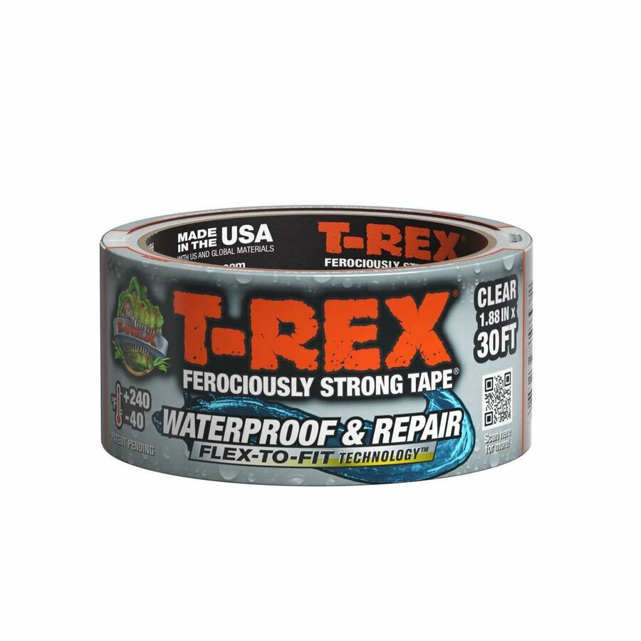 T-REX Ferociously Strong Waterproof and Repair Tape - Clear, 1.88 in. x 10 yd.