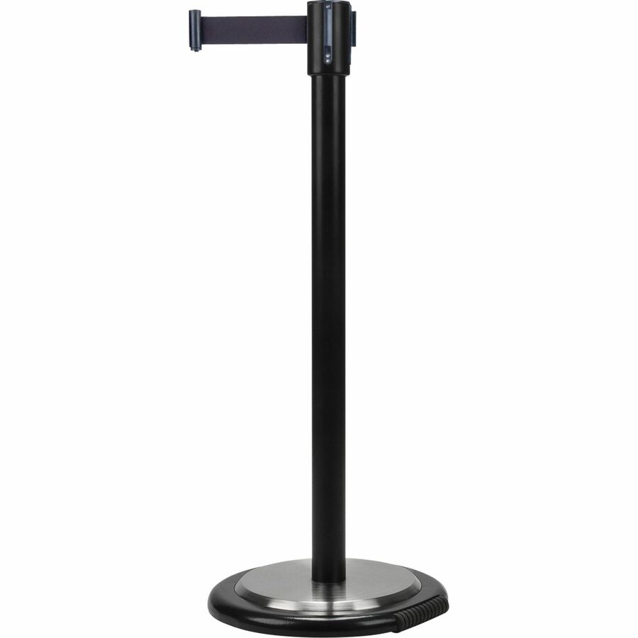 Zenith Safety Products Free-Standing Crowd Control Barrier, Steel, 35" H, Black Tape, 7' Tape Length