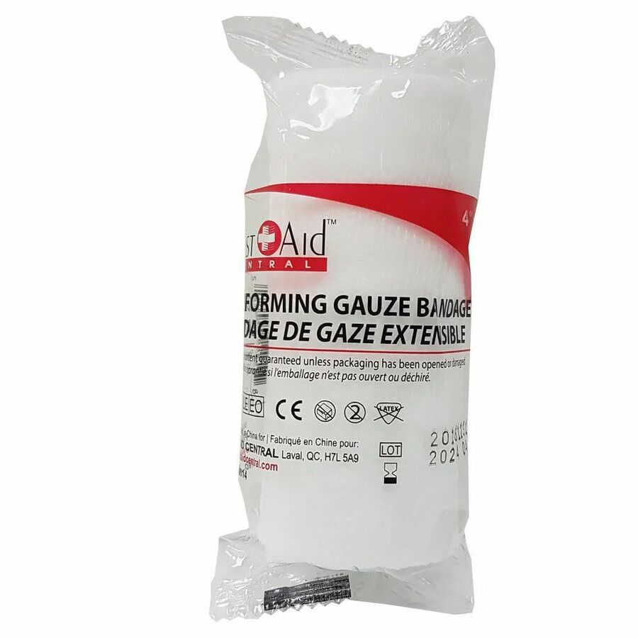 First Aid Central Conforming Gauze Bandages, 10 yards, Sterile, (2" or 4")