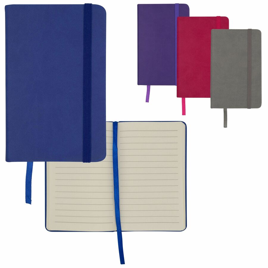 Merangue 3 1/2 " x 5 3/4" PU Notebook with Bungee Strap