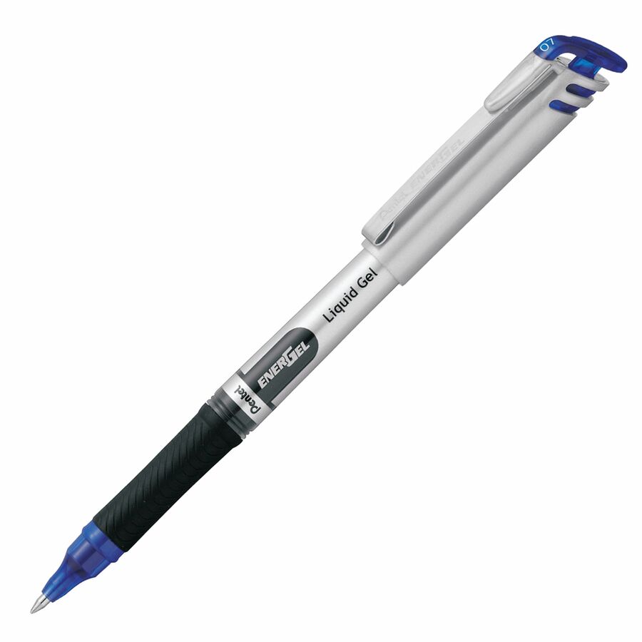 Pentel Liquid Gel Pen, (0.7mm) Metal Tip, Capped, Blue Ink
