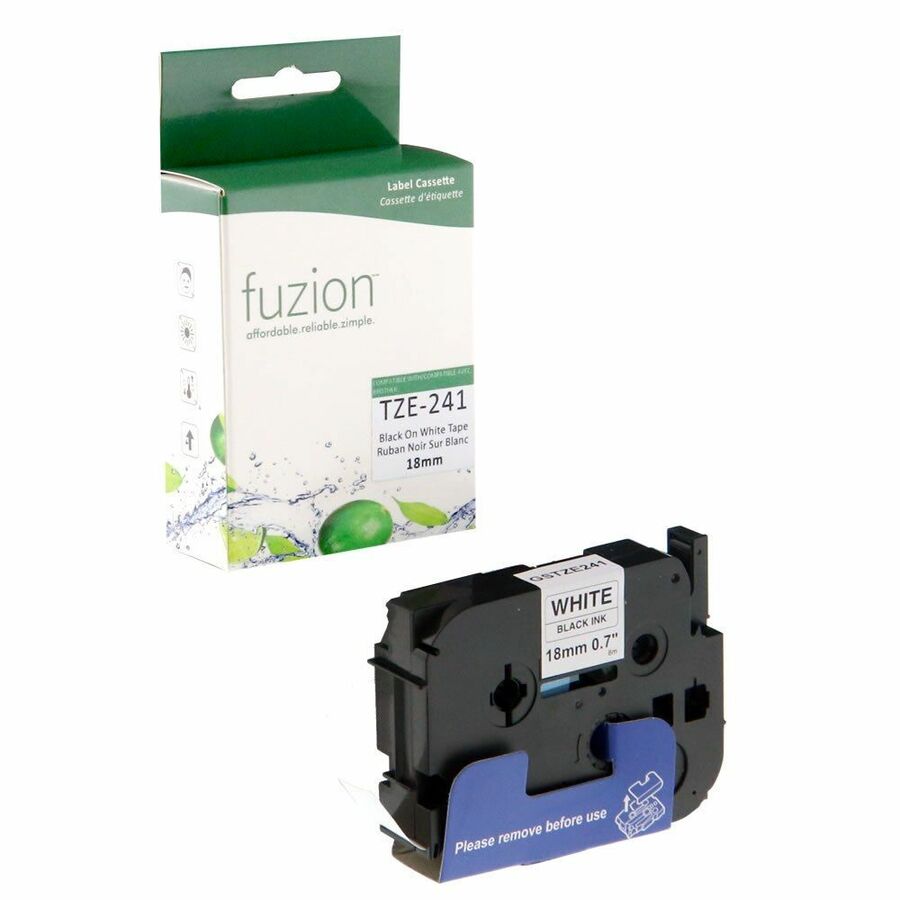fuzion Compatible Tape for Brother TZE-241 18mm - Black on White