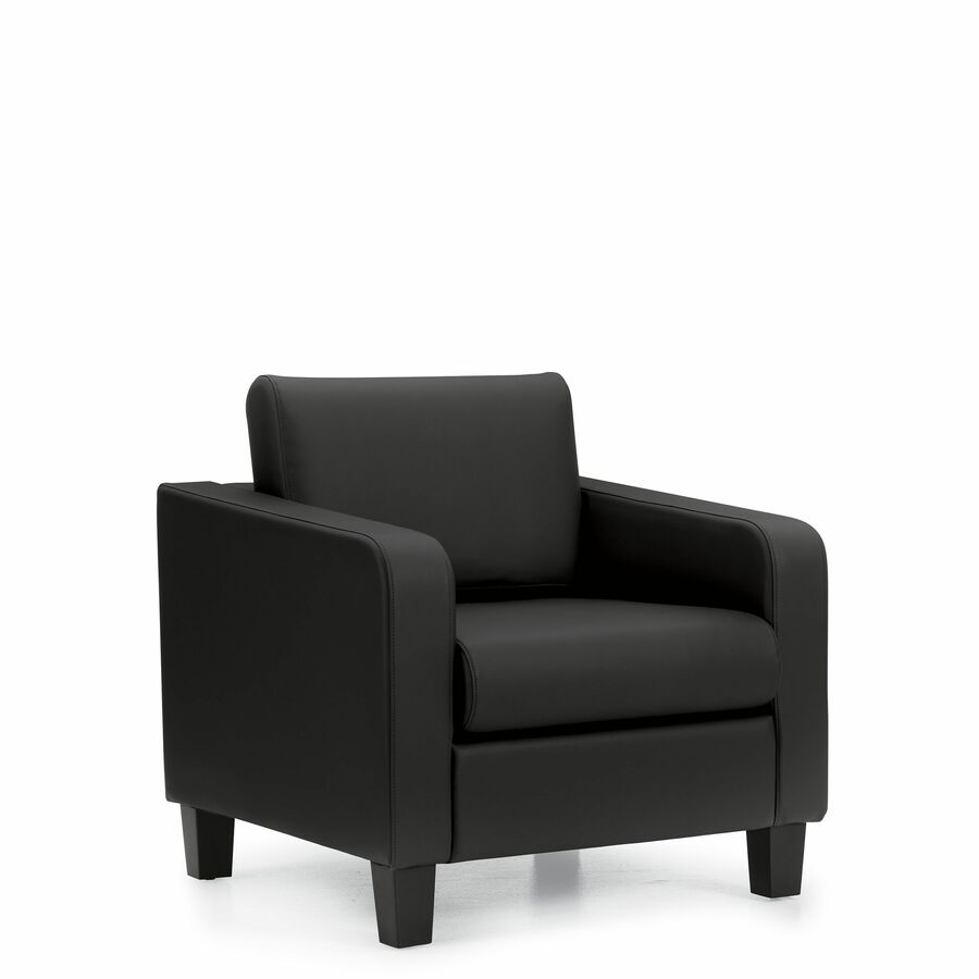 Offices To Go Suburb Sofa Series Club Chair LuxPlus Fabric Black