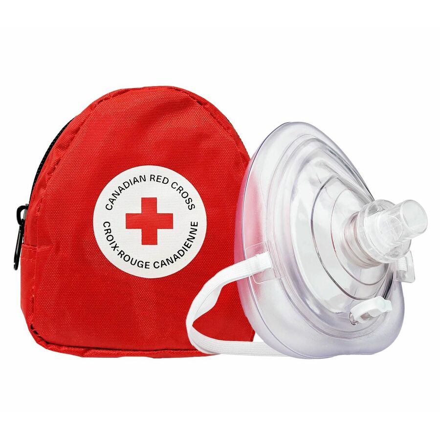 Canadian Red Cross CPR Barrier Mask with O2 Inlet