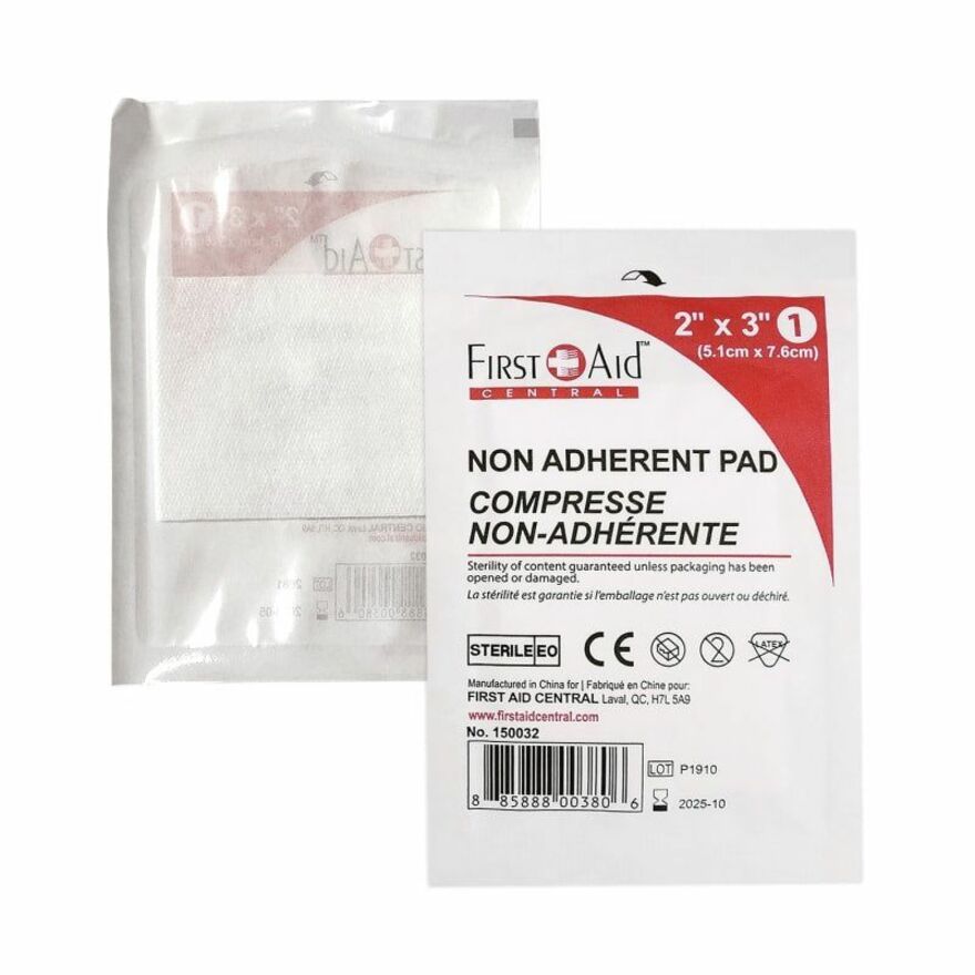 First Aid Central Non-Adherent Pads, Sterile
