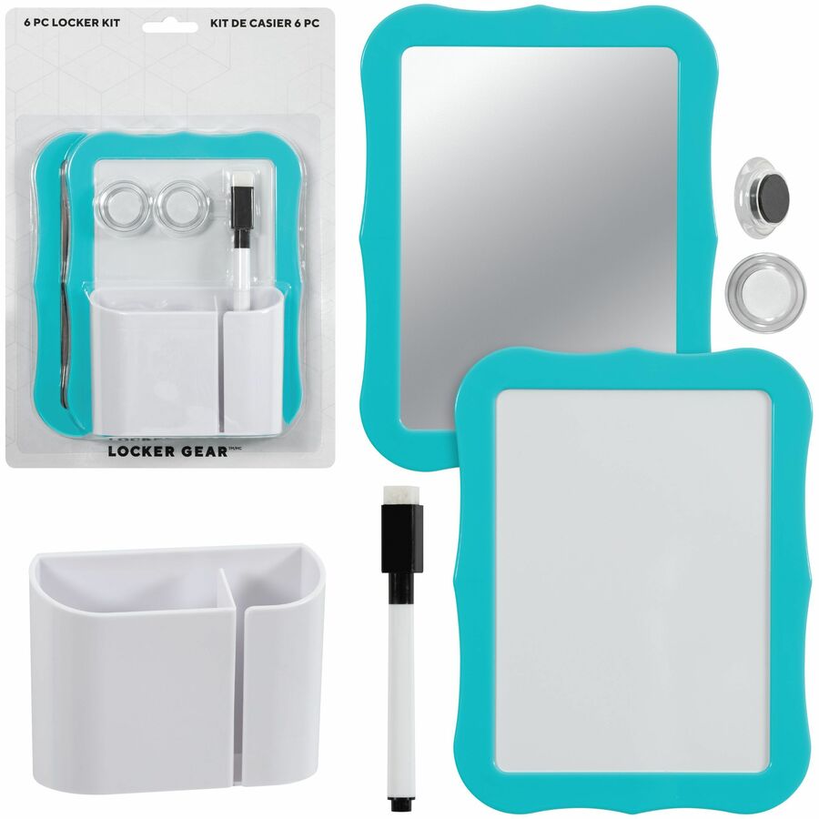 Merangue Teal Plastic Locker Accessory Kit