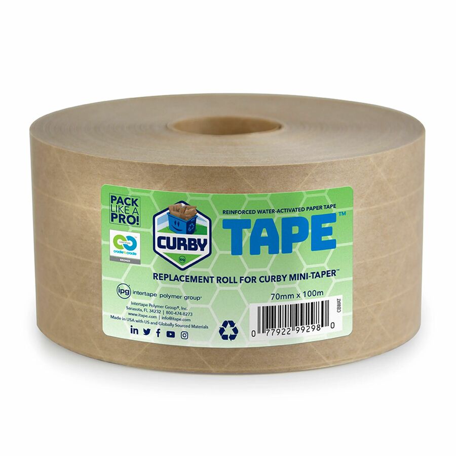 ipg Curby Water-Activated Tape, Replacement Roll for Curby Mini-Taper