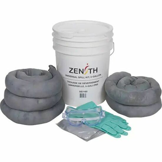 Zenith Spill Kit, Universal, Pail, 5 US gal. Absorbancy