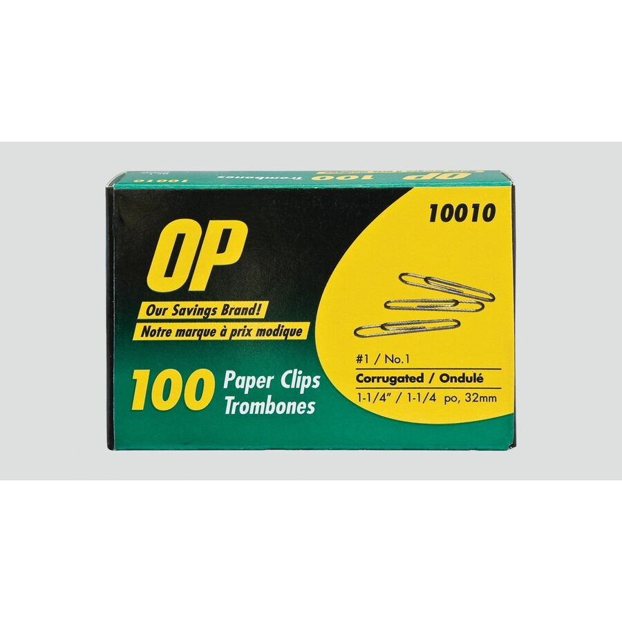 OP Brand Paper Clips Corrugated