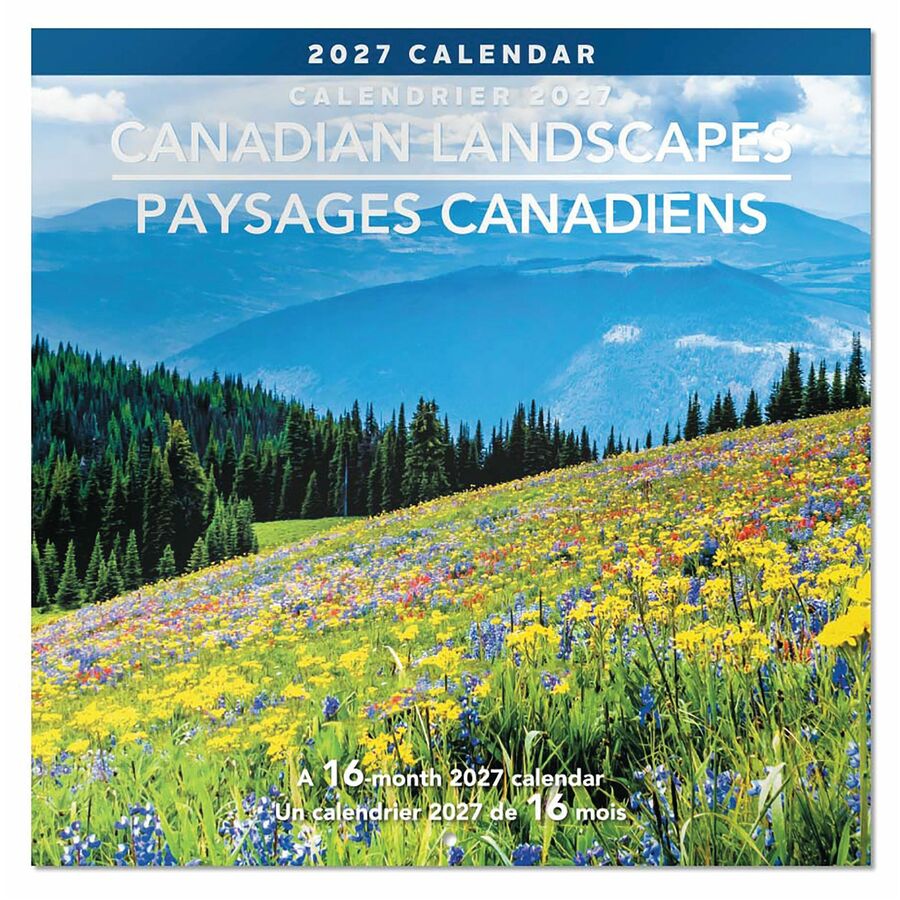 Calendrier mural Mead&reg; 2027 de 16 mois, Paysages canadiens