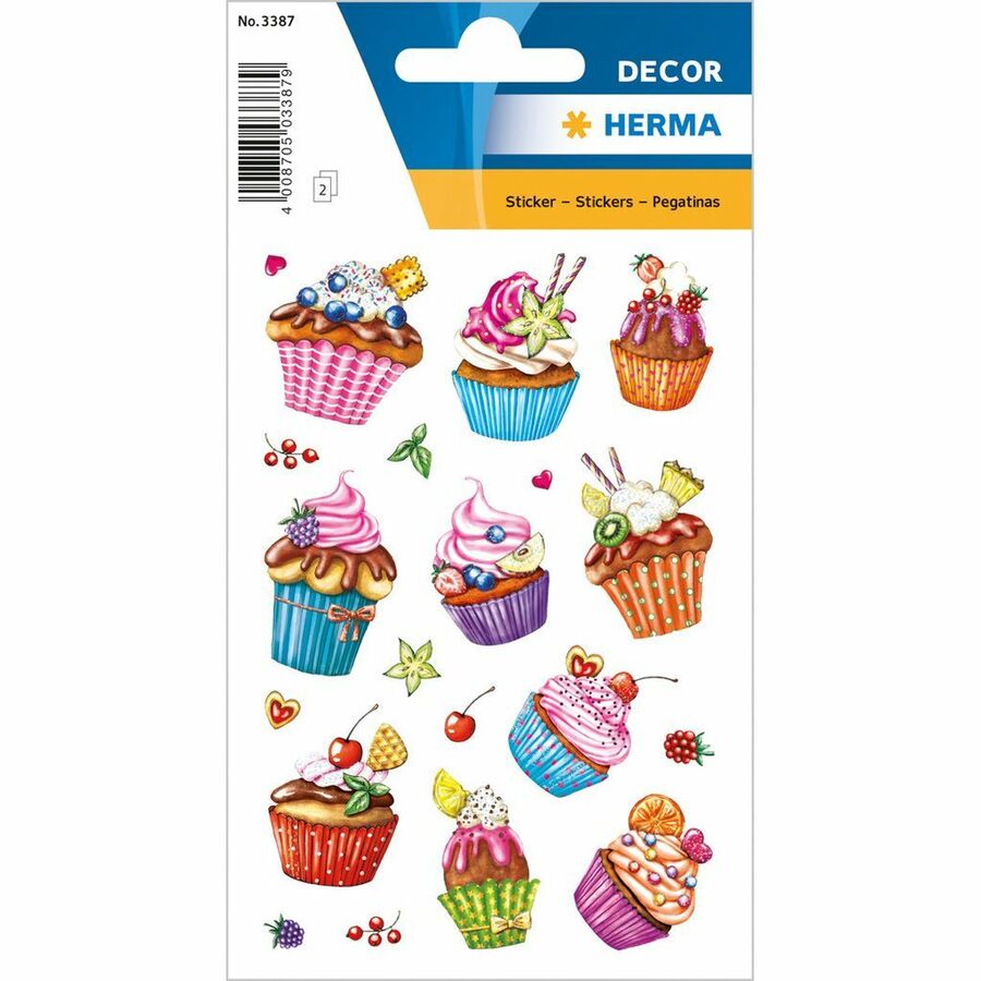 Herma Stickers Cupcakes, Glittery